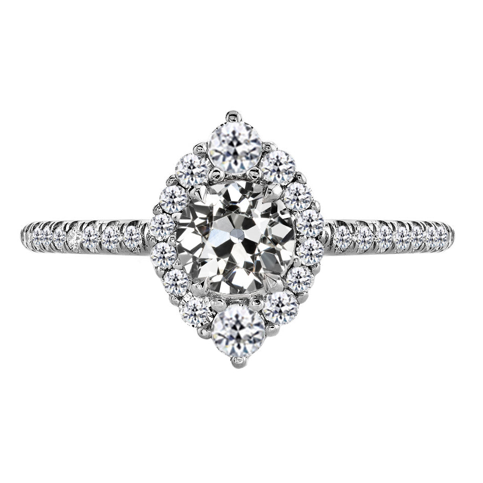 Diamant Bague Sertie Halo 3,50 carats Or Blanc 14 Carats – vue principale