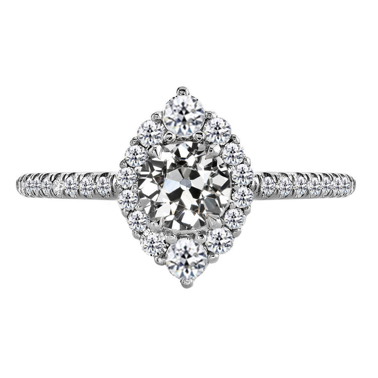 Diamant Bague Sertie Halo 3,50 carats Or Blanc 14 Carats – vue principale