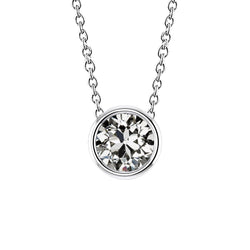 Diamant Serti Clos Collier Pendentif – 1,50 carats en Or Blanc