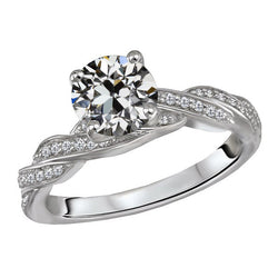 Rayonnant Anniversary Ring avec Diamant Tige Torsadée – 4,50