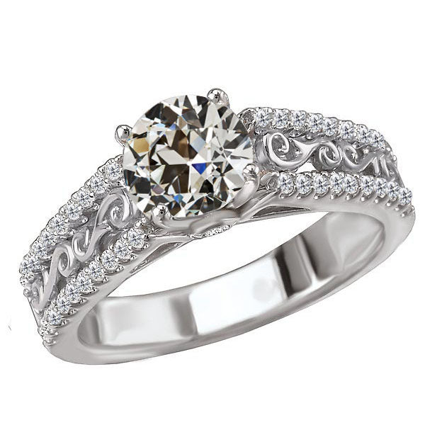 Diamant Bague de Demande 2-carats Or Blanc 14 Carats – vue principale