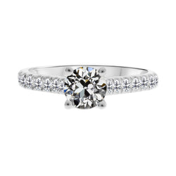 Diamant Fin Bague Solitaire avec Accents fait main 1,50 carats