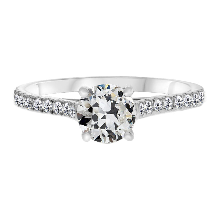 Brillant Bague Solitaire avec Accents 2-carats Or Blanc 14 Carats – vue principale