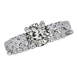 Taille Old Mine Brillant Bague Solitaire avec Accents – 3 carats