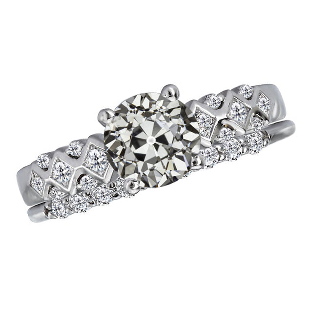 Haut de gamme Bague Solitaire avec Accents 3 carats – vue principale