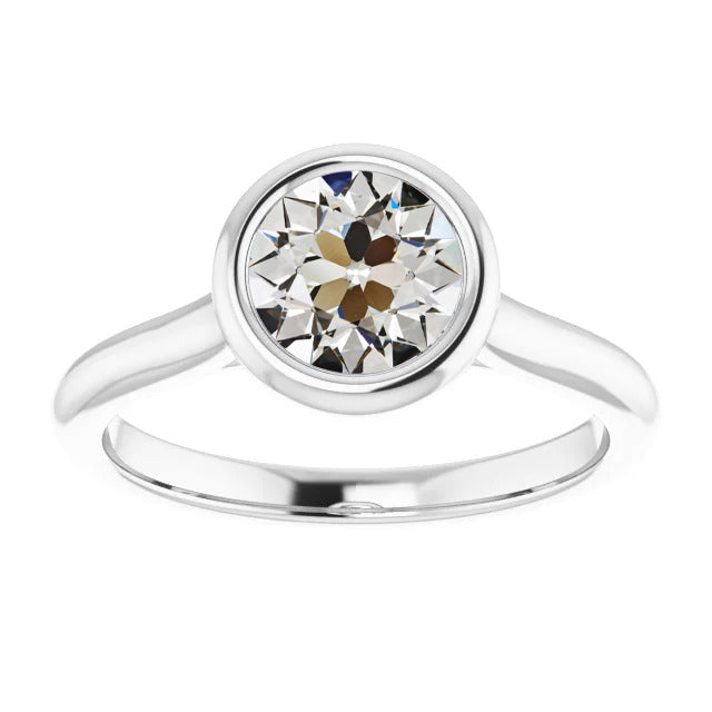 Solitaire de Fiançailles Or 14K Blanc avec Diamant Fin – vue principale