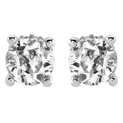 Pendants d'Oreilles Or 14K Blanc – Diamant Fin Taille Old Mine 5