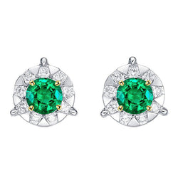 Émeraude Colombienne Gemstone Earring 1,50 carats F/VS1 – Or 14K