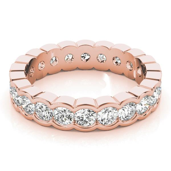 Brillant Eternity Band 3,24 carats Or Rose 14 Carats – vue de côté