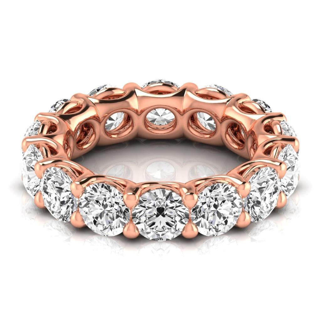 Diamant Taille Brillant Eternity Band en Or 14K Rose – vue de face