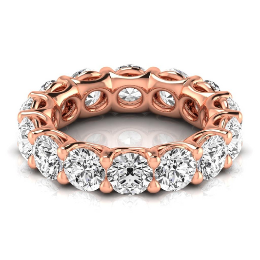 Diamant Taille Brillant Eternity Band en Or 14K Rose – vue de face