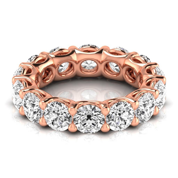 Diamant Taille Brillant Eternity Band en Or 14K Rose – vue de face