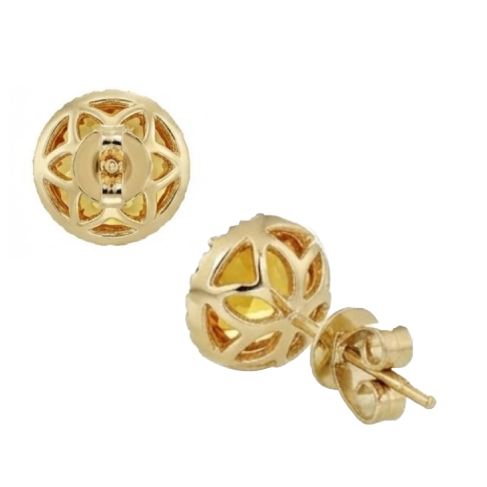 Artisanal Citrine Gemstone Earring 38,80 carats – vue de côté