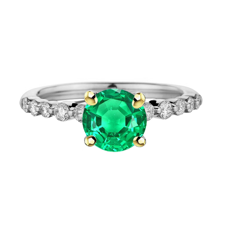De luxe Émeraude Colombienne Bague Pierre Précieuse 2 carats – vue principale