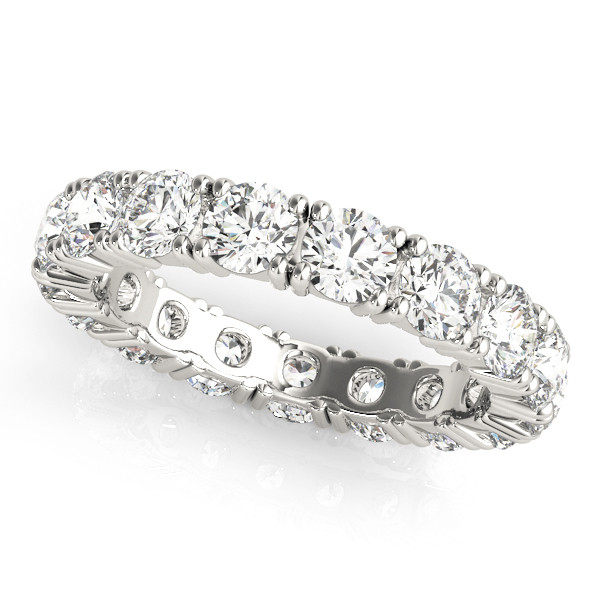 Taille Ronde Brillant bague en Or Blanc 14 Carats – vue principale