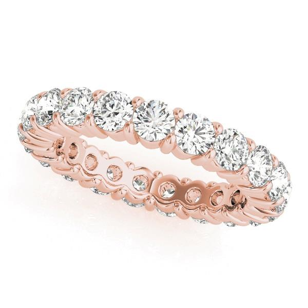 Taille Ronde Diamant Fin bague en Or Rose 14 Carats – vue principale