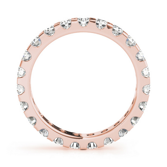 Taille Ronde Diamant Fin bague en Or Rose 14 Carats – vue de face