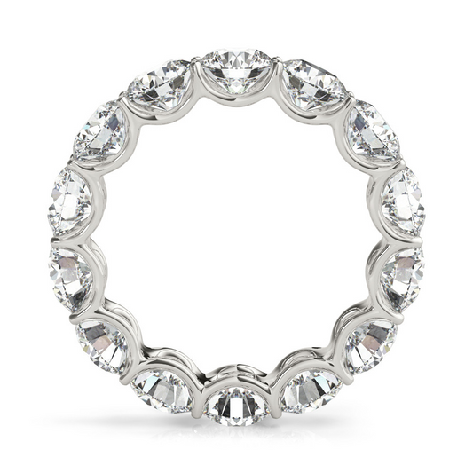 Diamant Eternity Band 5,60-carats Or Blanc 14 Carats – vue de face
