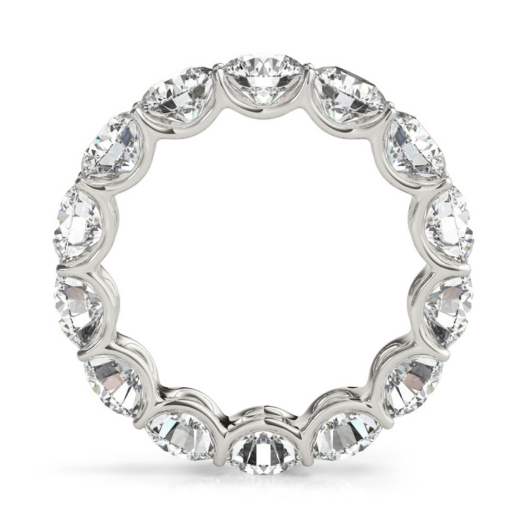 Diamant Eternity Band 5,60-carats Or Blanc 14 Carats – vue de face