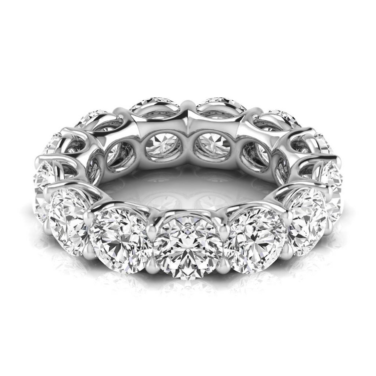 Diamant Fin Eternity Band 0,75 carats Or Blanc 14 Carats – vue de face