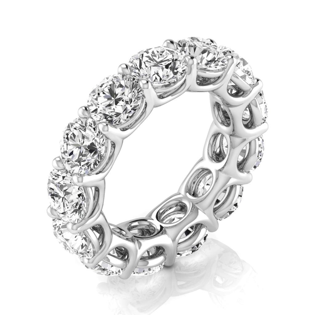 Taille Ronde Diamant Fin bague en Or Blanc 14 Carats – vue principale