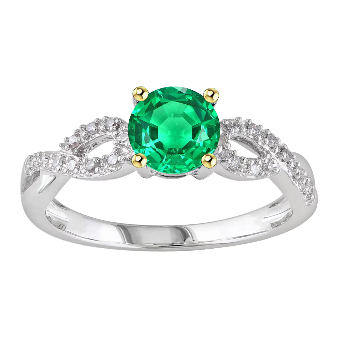 Raffiné Émeraude Fine Bague Pierre de Couleur 1,50 carats – vue principale