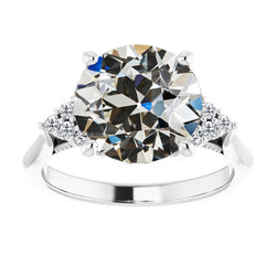 Diamant Fin Bague Solitaire avec Accents fait main 4,50 carats