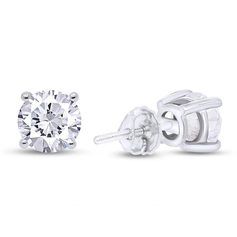 Brillant Pendants d'Oreilles 4 carats Or Blanc 14 Carats – vue de face