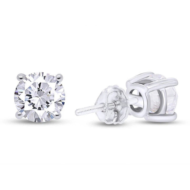 Brillant Pendants d'Oreilles 4 carats Or Blanc 14 Carats – vue de face