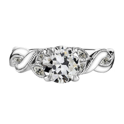 Signature Bague de Demande avec Diamant Fin Bord Perlé – 2 carats