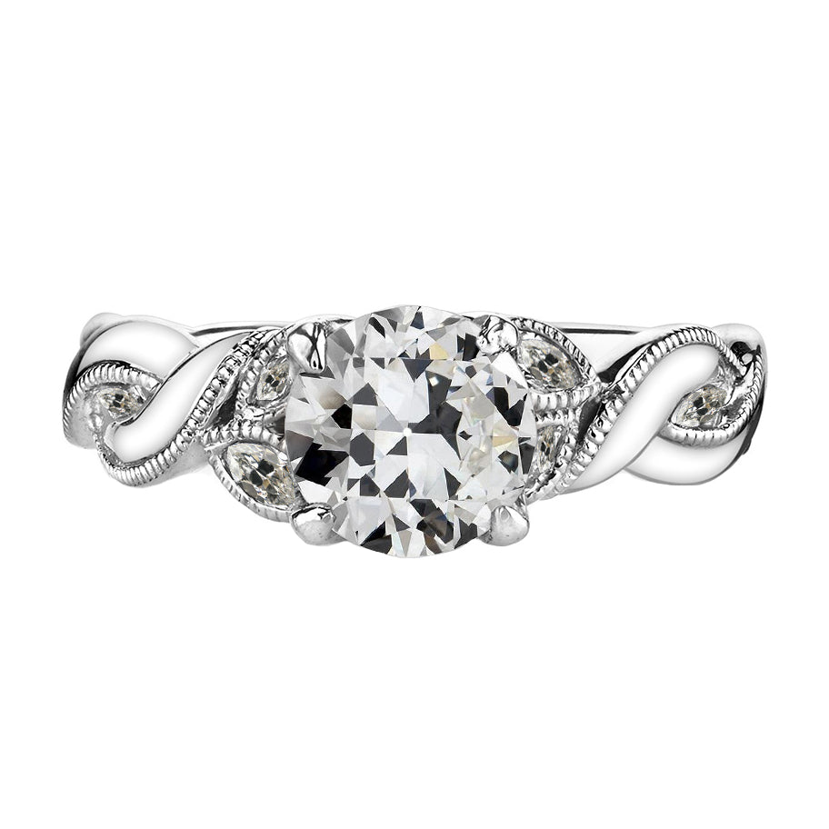 Bague de Demande Or Blanc 14 Carats avec Diamant Fin – vue principale