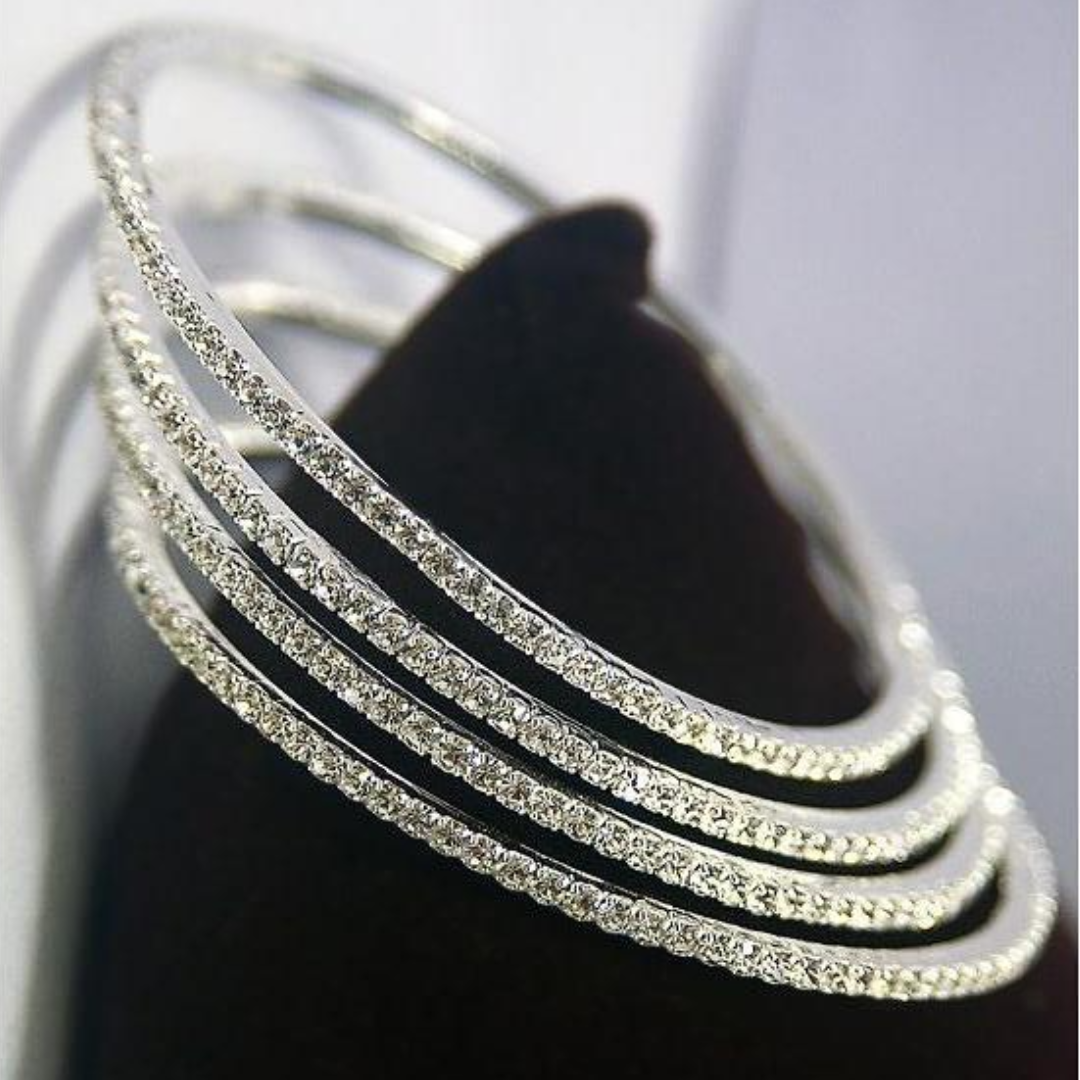 Diamant Bangle 2,00 carats Or Blanc 14 Carats – vue de côté