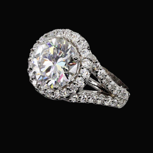 Brillant Bague Sertie Halo – vue de face