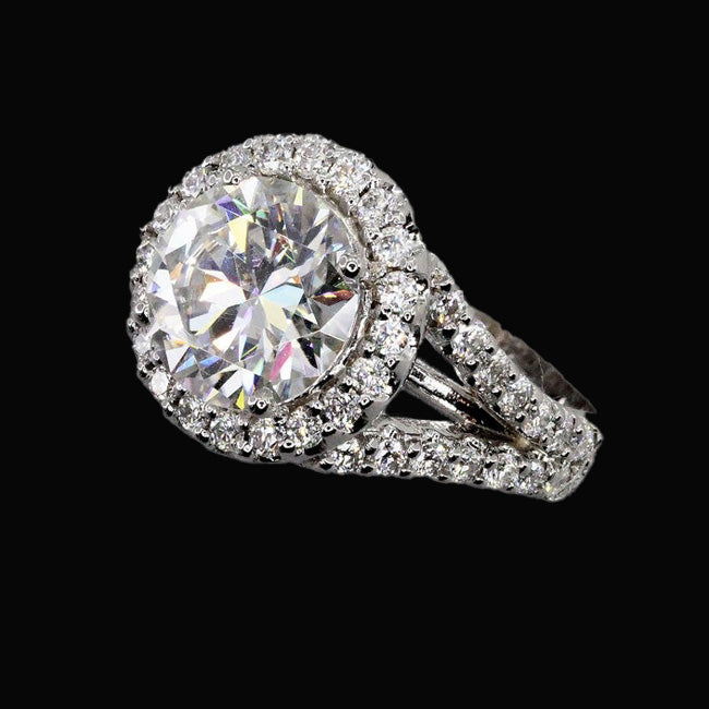 Brillant Bague Sertie Halo – vue de face