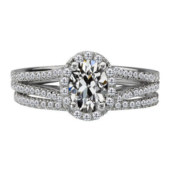 Étincelant Tige Fendue Diamant Bague de Demande – 3 carats Or