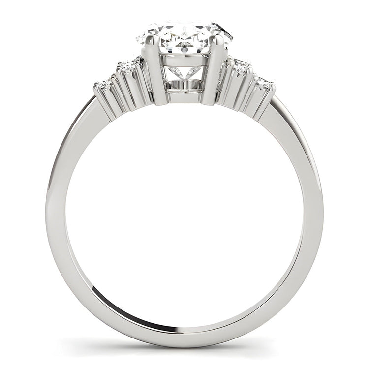 Diamant Bague Solitaire avec Accents – vue de profil