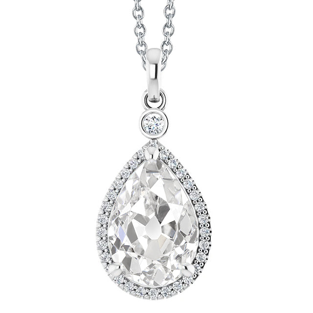 Brillant Collier Pendentif 4,50 carats Or Blanc 14 Carats – vue principale