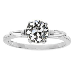 Old European Bague Trilogie – Diamant Fin 2 carats Or 14K Blanc