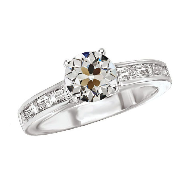 Signature Diamant Fin Bague Solitaire avec Accents 2 carats – vue principale