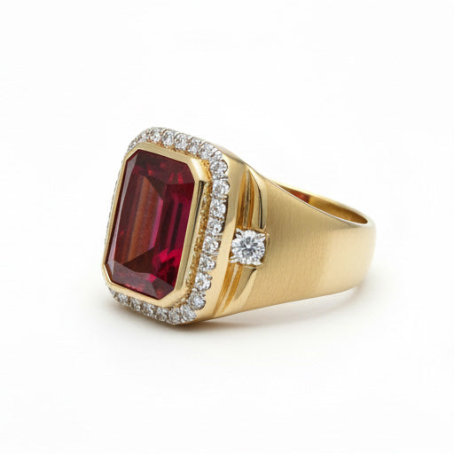 Rubis Birman Bague Homme 8,5-carats 10K Yellow Gold – vue de face