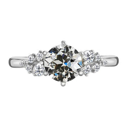 Brillant Bague Nuptiale 2 carats – Or 14K Blanc