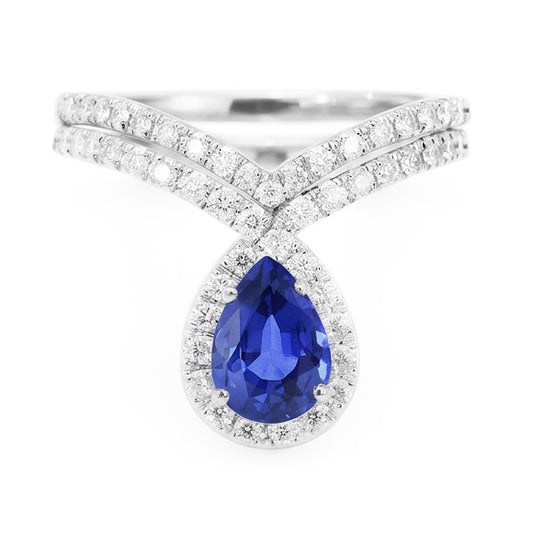 Saphir Bleu Bague Pierre Précieuse – Ensemble Mariage 3,50