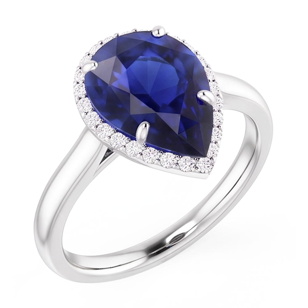 Saphir Bleu Bleuet Bague Pierre Précieuse fait main 2 carats |