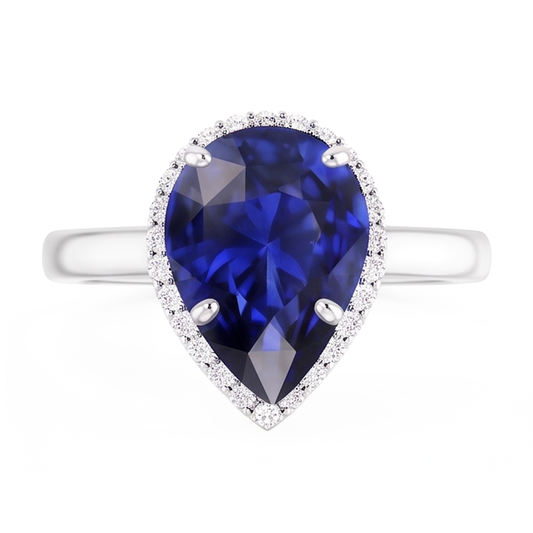 Saphir Bleu Bleuet Bague Pierre Précieuse fait main 2 carats |