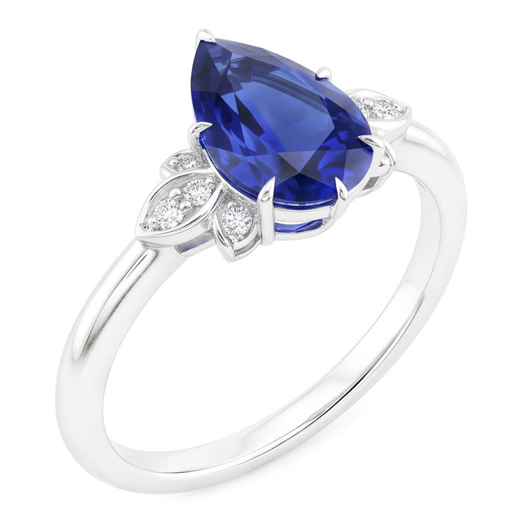 Saphir Bleu Bleuet Bague Pierre de Couleur 2 carats – Or Blanc