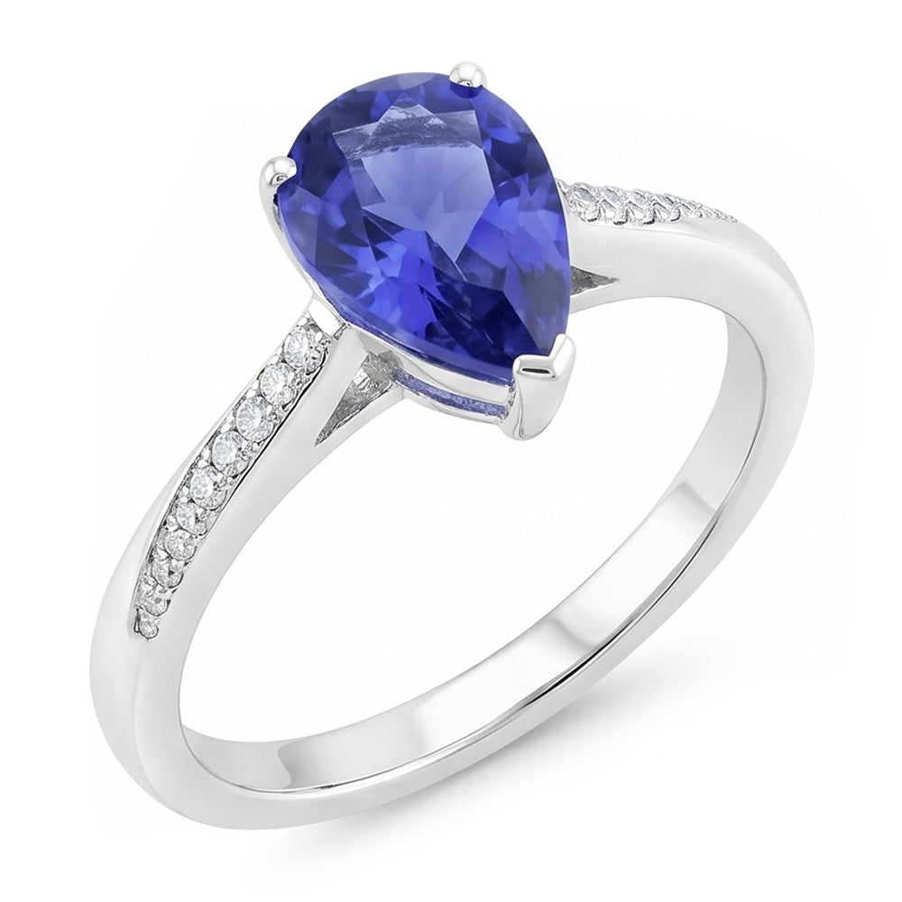 Saphir Bleu Royal Bague Pierre Précieuse 1,50 carats – Or Blanc
