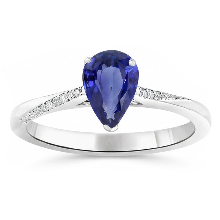Saphir Bleu Royal Bague Pierre Précieuse 1,50 carats – Or Blanc