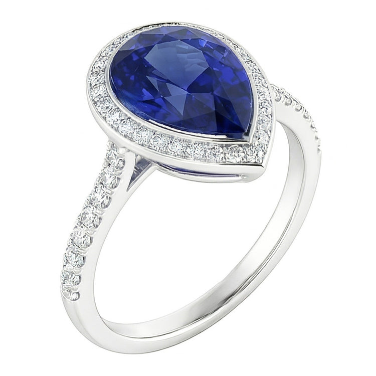 Saphir Bleu Royal Bague avec Gemme fait main 3,50 carats