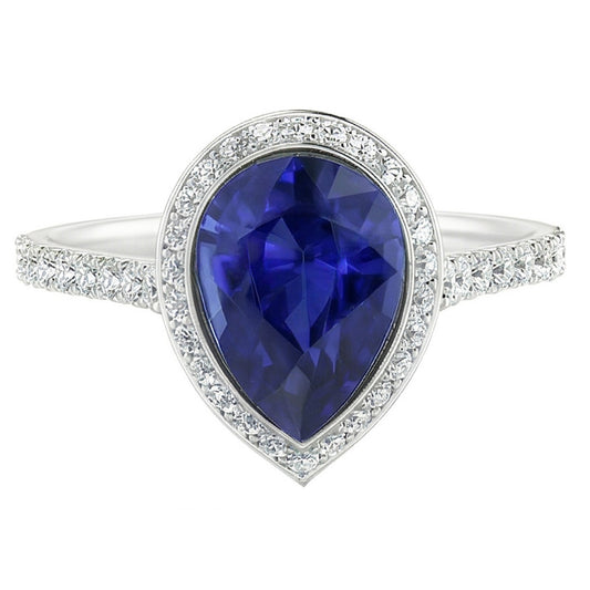 Saphir Bleu Royal Bague avec Gemme fait main 3,50 carats