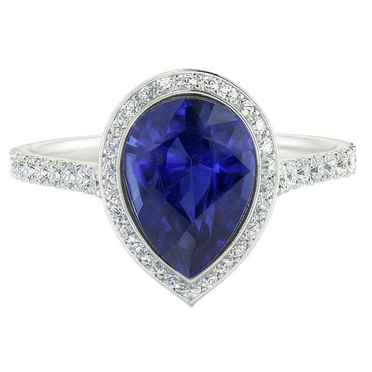 Saphir Bleu Royal Bague avec Gemme fait main 3,50 carats